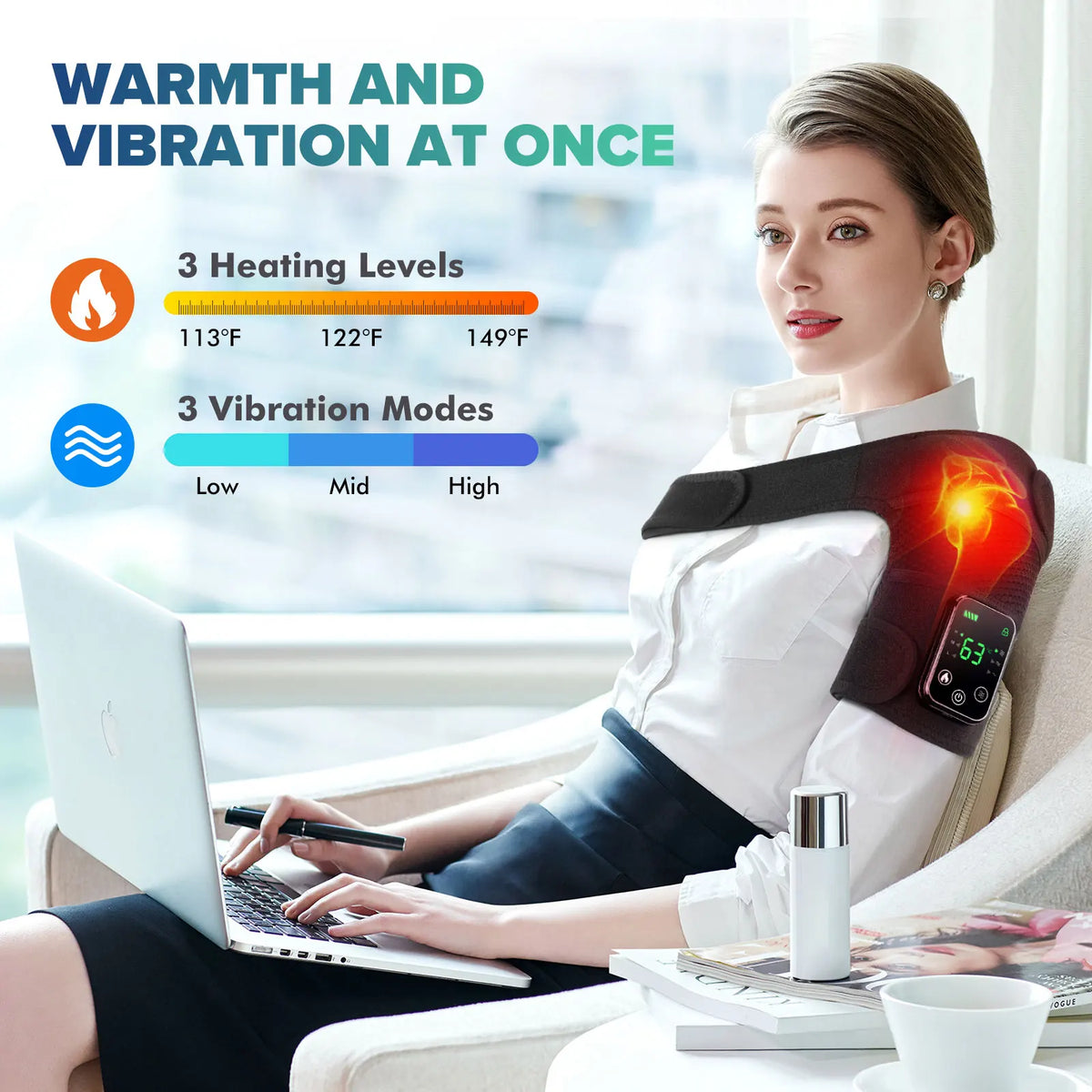 Appareil de massage intelligent pour genoux avec chauffage électrique, compresse chaude et vibration pour la protection des articulations, du cou et des épaules