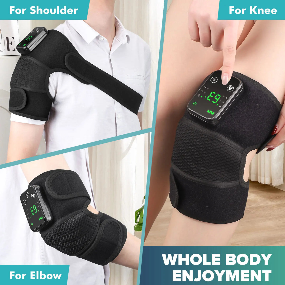 Appareil de massage intelligent pour genoux avec chauffage électrique, compresse chaude et vibration pour la protection des articulations, du cou et des épaules