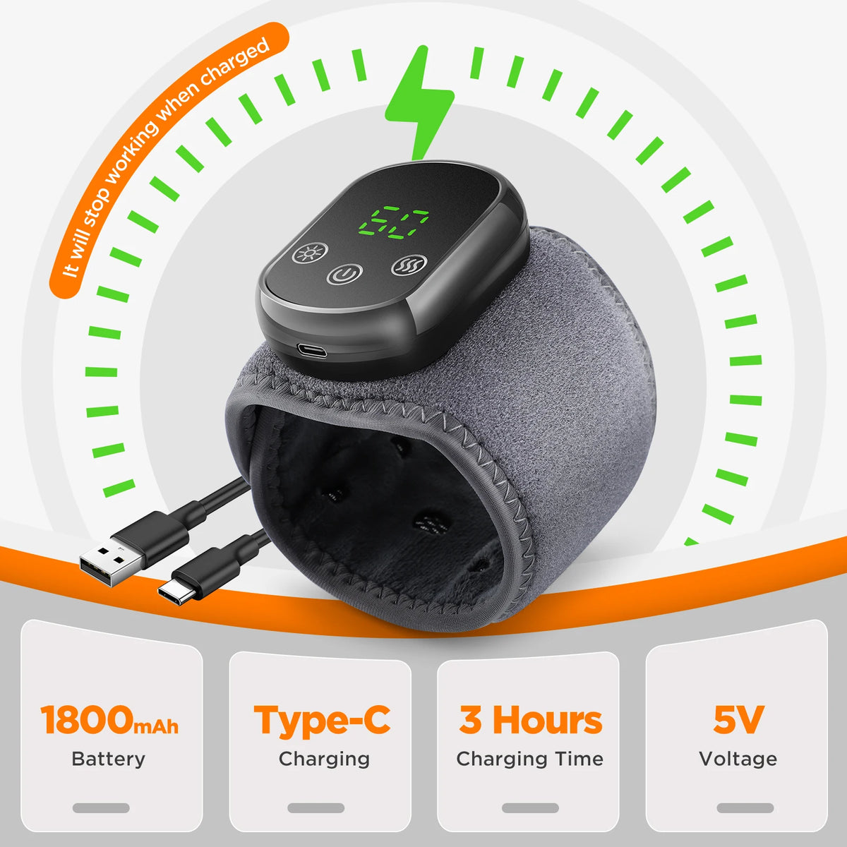 Heated Vibration Wrist Wrap