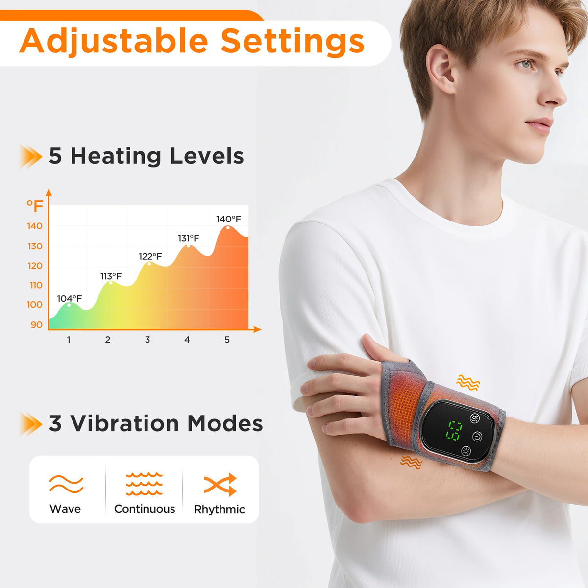 Heated Vibration Wrist Wrap